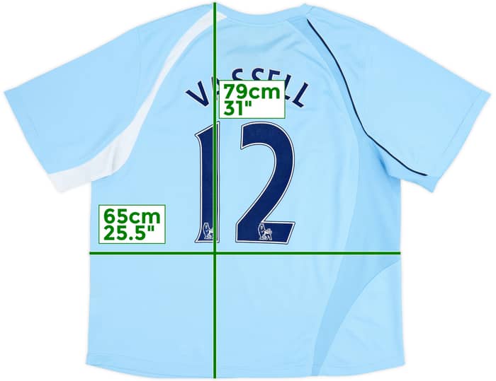 2008-09 Manchester City Home Shirt Vassell #12 - 8/10 - (XXL)