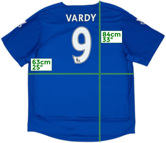 2015-16 Leicester Home Shirt Vardy #9 - 9/10 - (3XL)