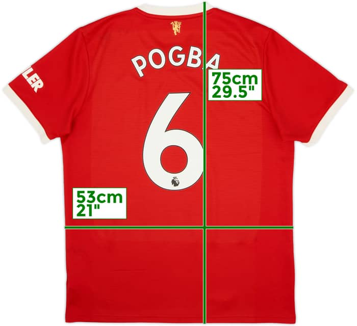 2021-22 Manchester United Home Shirt Pogba #6 - 7/10 - (L)