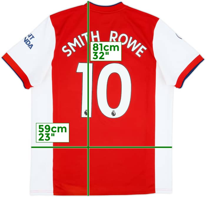 2021-22 Arsenal Home Shirt Smith Rowe #10 - 8/10 - (XL)