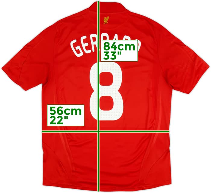 2008-10 Liverpool Home Shirt Gerrard #8 - 6/10 - (L)