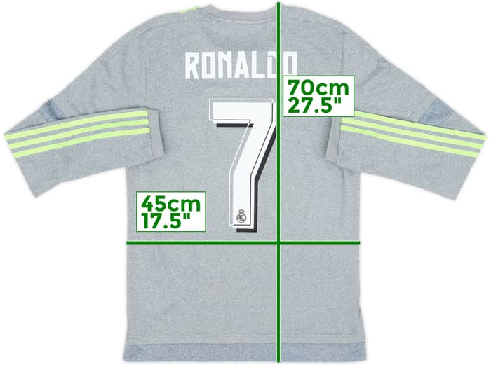 2015-16 Real Madrid Away L/S Shirt Ronaldo #7 - 8/10 - (S)