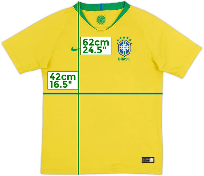 2018-19 Brazil Home Shirt - 5/10 - (L.Boys)