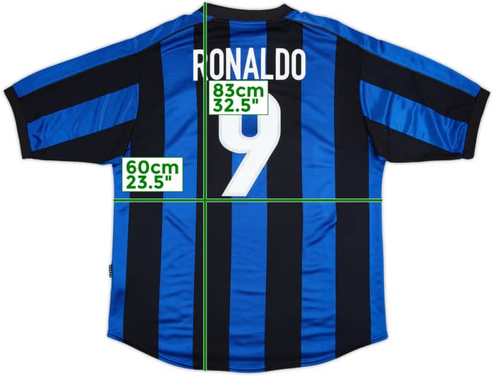 1999-00 Inter Milan Camiseta Local Ronaldo #9 - 9/10 - (XL)