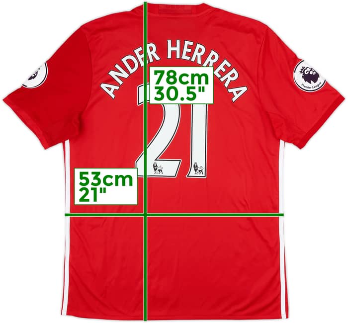 2016-17 Manchester United Home Shirt Ander Herrera #21 - 9/10 - (L)