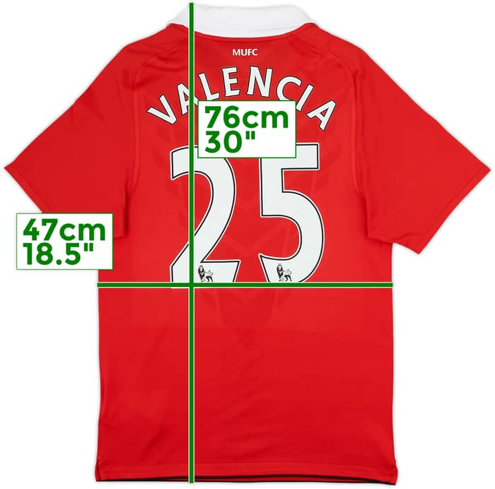 2010-11 Manchester United Home Shirt Valencia #25 - 8/10 - (S)