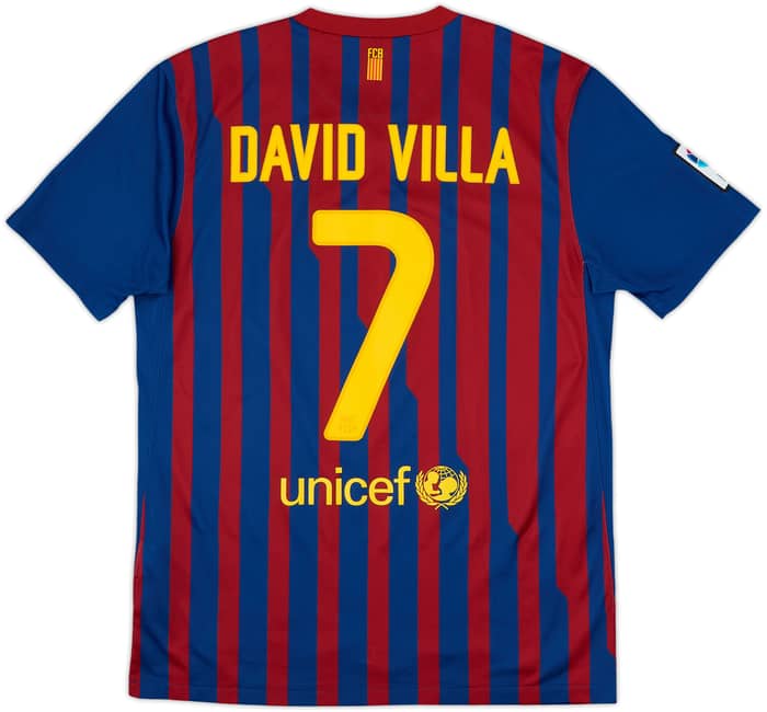 2011-12 Barcelona Home Shirt David Villa #7 - 8/10 - (M)