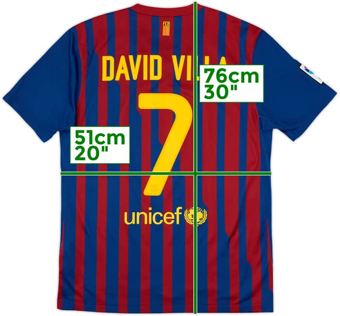 2011-12 Barcelona Home Shirt David Villa #7 - 8/10 - (M)