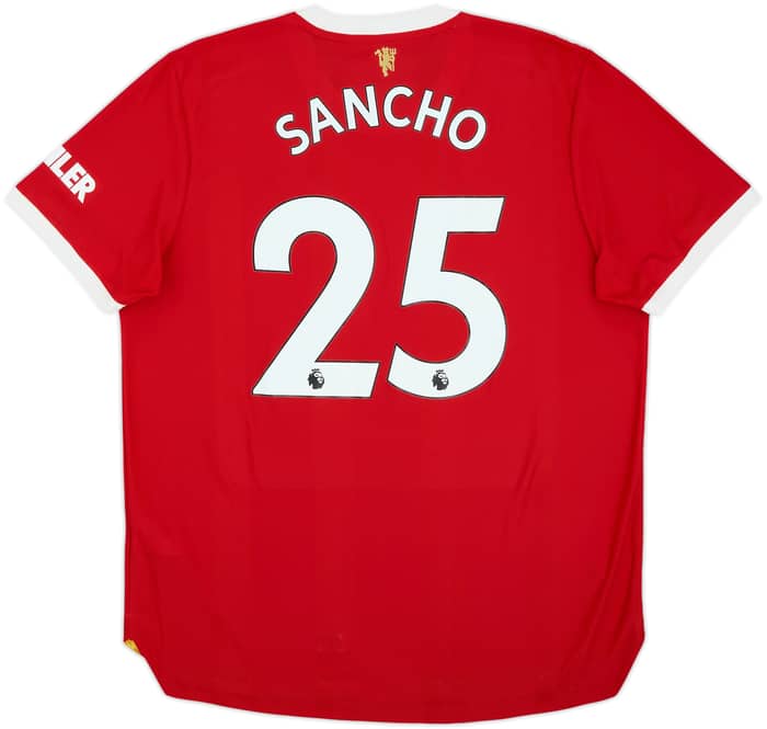 2021-22 Camiseta auténtica de local del Manchester United Sancho #25 - 10/10 - (XL)
