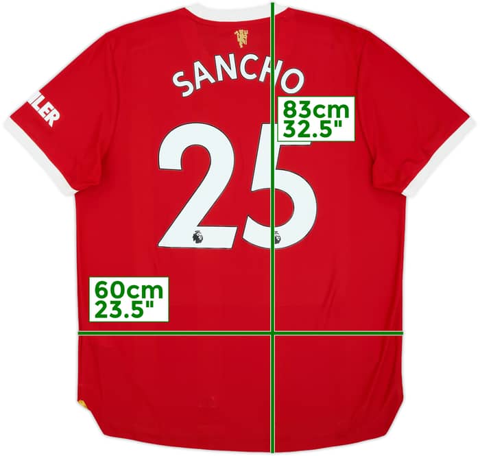 2021-22 Camiseta auténtica de local del Manchester United Sancho #25 - 10/10 - (XL)
