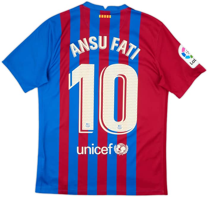 2021-22 Barcelona Home Shirt Ansu Fati #10 - 9/10 - (M)