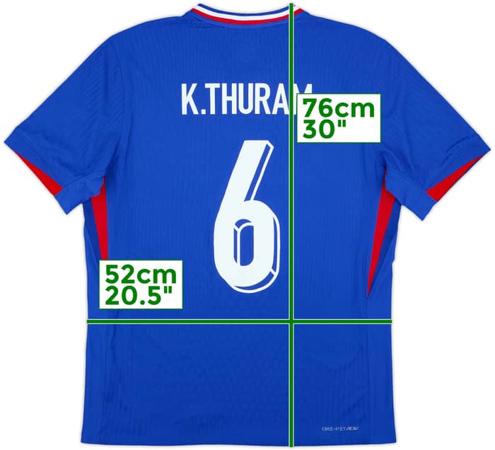 2024-25 France Authentic Home Shirt K.Thuram #6 - 10/10 - (L)