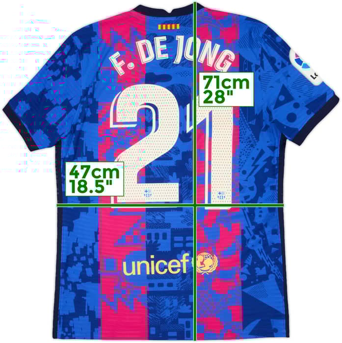 2021-22 Barcelona Authentic Third Shirt F.De Jong #21 - 6/10 - (M)