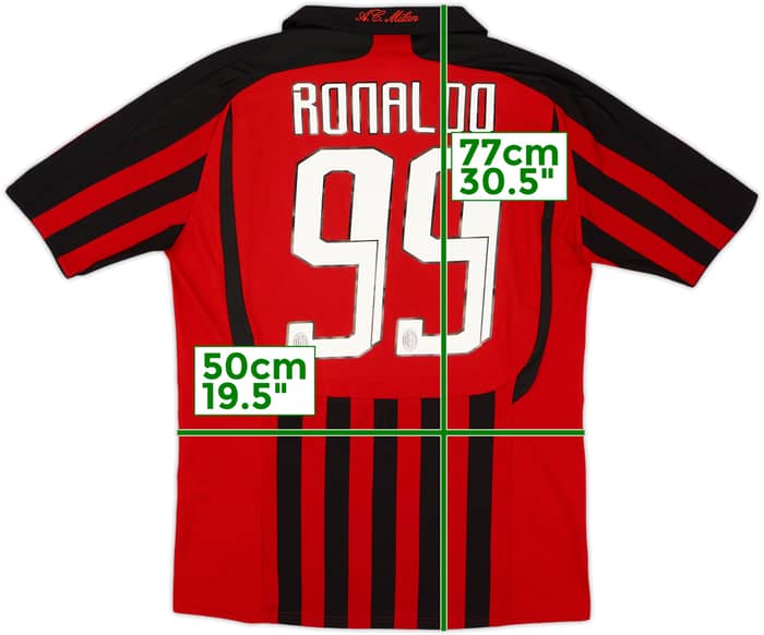 2007-08 AC Milan Home Shirt Ronaldo #99 - 9/10 - (M)
