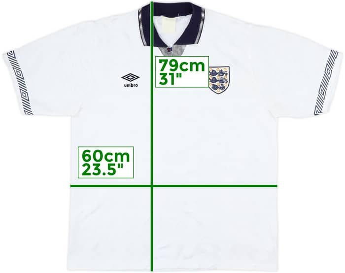 1990-92 England Home Shirt - 5/10 - (XXL)