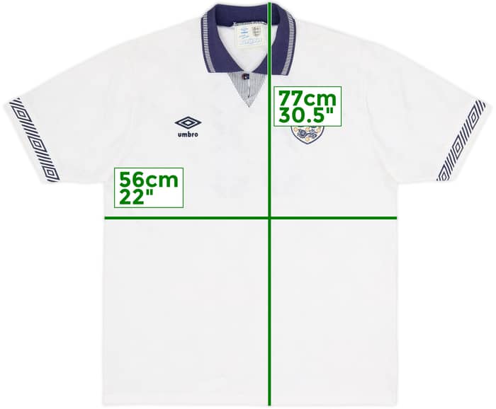 1990-92 England Home Shirt #11 - 8/10 - (M)