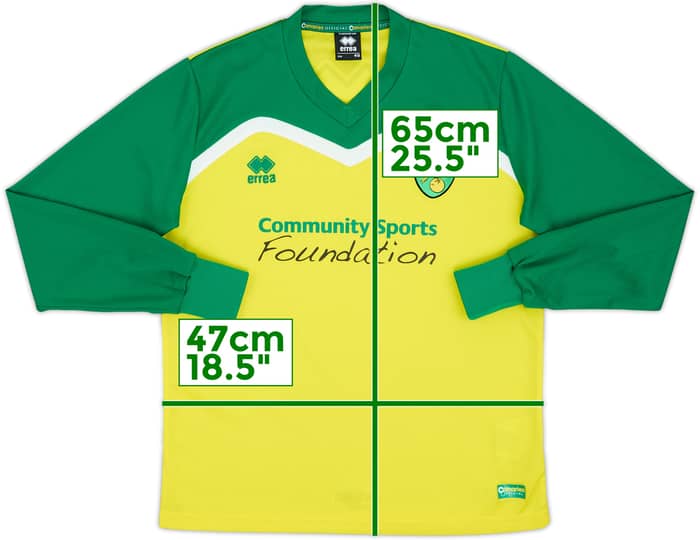 2014-15 Norwich Errea L/S Training Shirt - 7/10 - (XL.Boys)