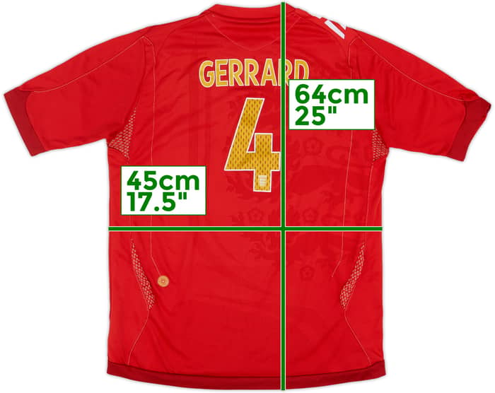 Camiseta de visitante de England 2006-08 Gerrard #4 - 7/10 - (XL.Niños)