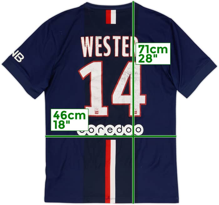 2014-15 Paris Saint-Germain Home Shirt Wester #14 - 4/10 - (S)