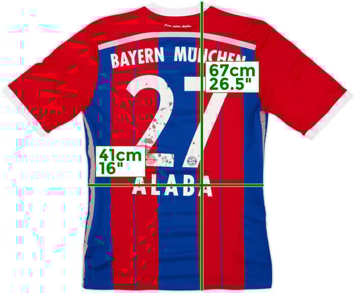 2014-15 Bayern Munich Home Shirt Alaba #27 - 4/10 - (S)