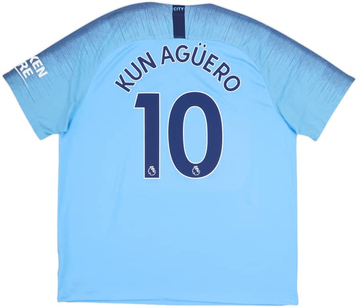 2018-19 Manchester City Home Shirt Kun Aguero #10 - 6/10 - (XXL)