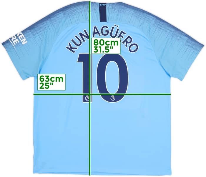 2018-19 Manchester City Home Shirt Kun Aguero #10 - 6/10 - (XXL)