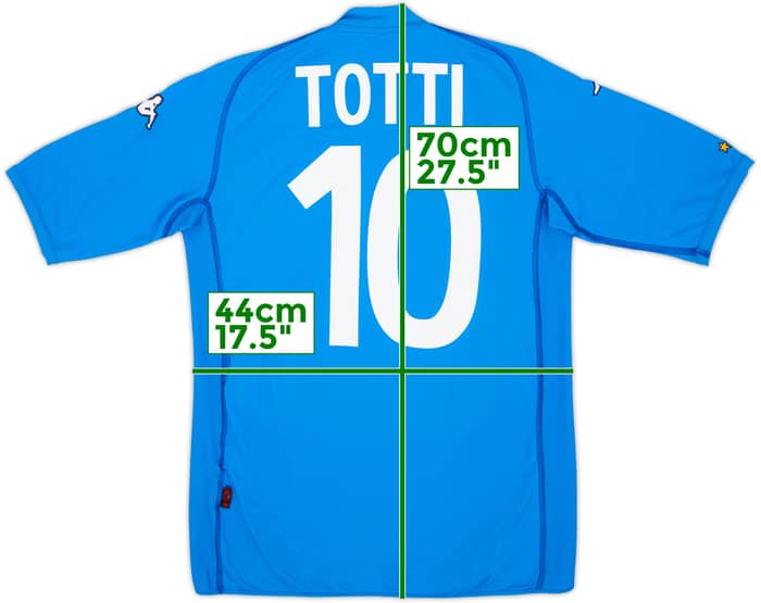 2002 Italy Home Shirt Totti #10 - 9/10 - (L)