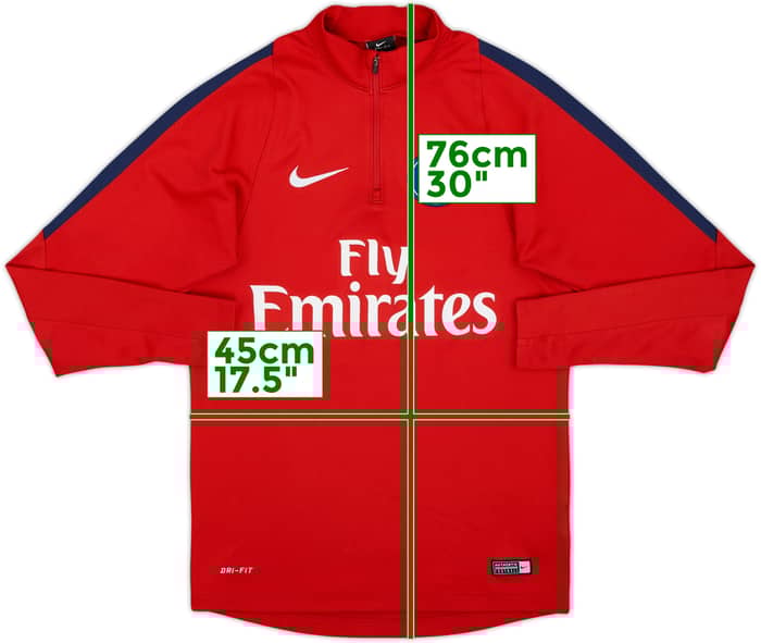 2016-17 París Saint-Germain Nike 1/4 Cremallera Parte Superior de Entrenamiento - 6/1