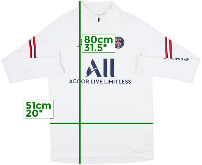 2021-22 Paris Saint-Germain Jordan 1/4 Zip Training Top - 6/10 - (M)