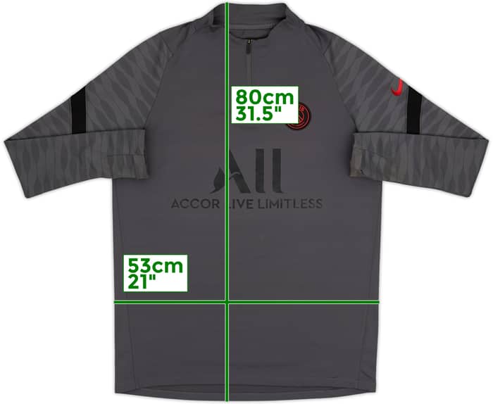 2021-22 Paris Saint-Germain Nike 1/4 Zip Drill Top - 5/10 - (L)