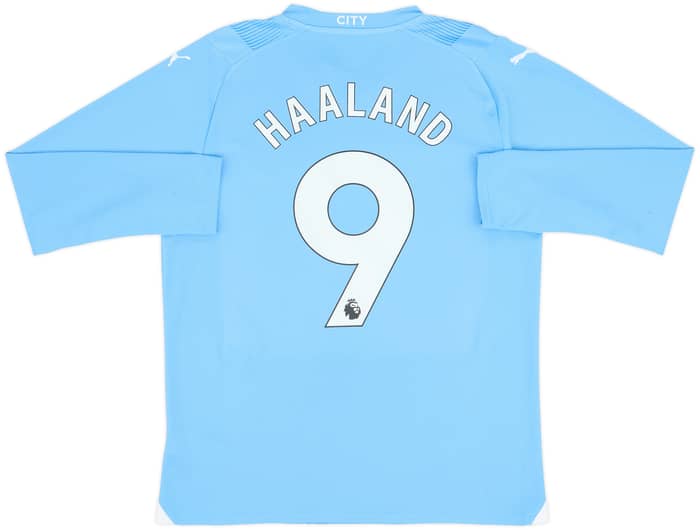 2023-24 Manchester City Home L/S Shirt Haaland #9 - 10/10 - (L)