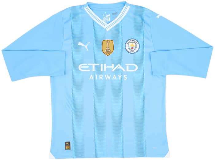 2023-24 Manchester City Home L/S Shirt Haaland #9 - 10/10 - (L)