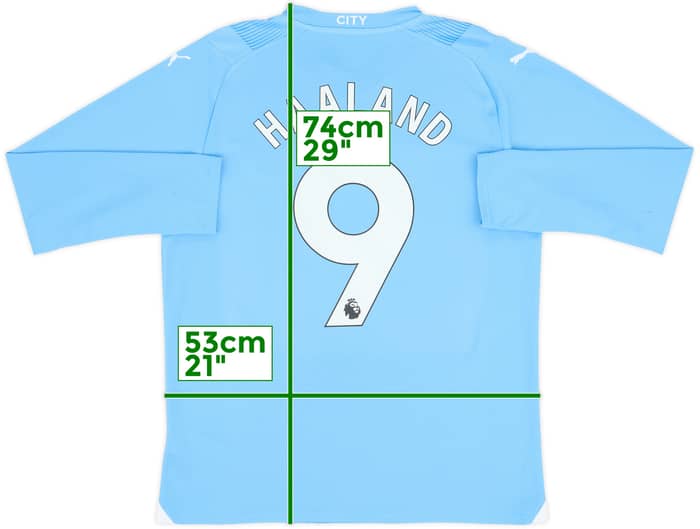 2023-24 Manchester City Home L/S Shirt Haaland #9 - 10/10 - (L)