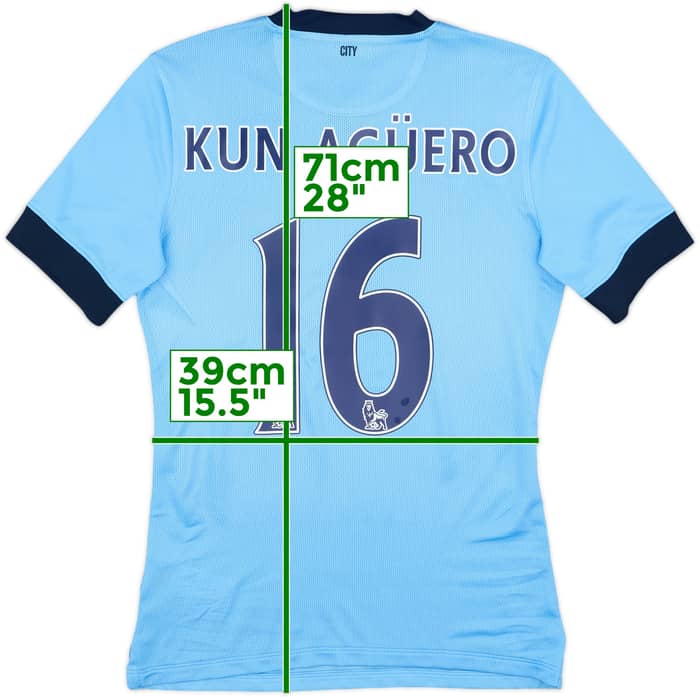 2014-15 Manchester City Authentic Home Shirt Kun Aguero #16 - 5/10 - (S)
