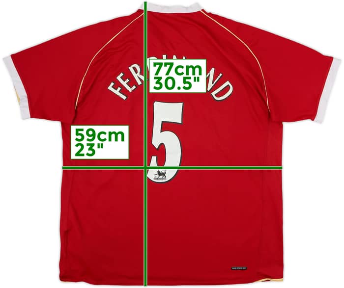 2006-07 Manchester United Home Shirt Ferdinand #5 - 5/10 - (XL)