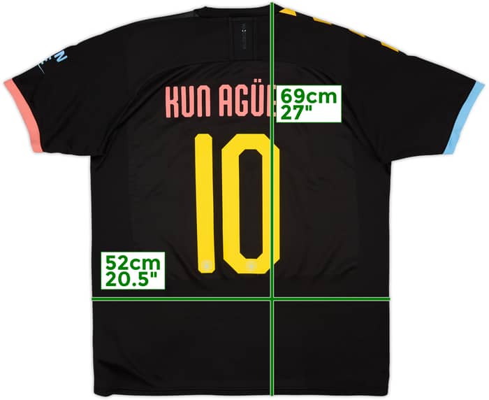 2019-20 Manchester City Away Shirt Kun Aguero #10 - 8/10 - (L)