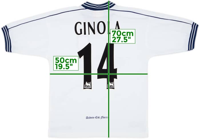 1997-99 Tottenham Home Shirt Ginola #14 - 9/10 - (S)