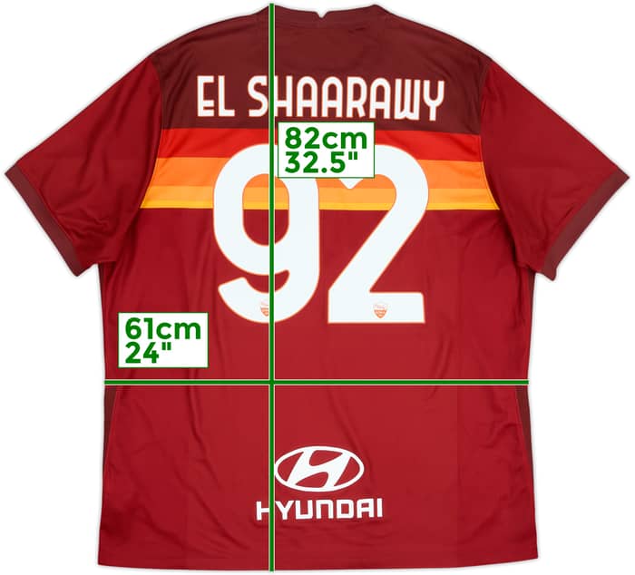 2020-21 Roma Home Shirt El Shaarawy #92 - 8/10 - (XXL)