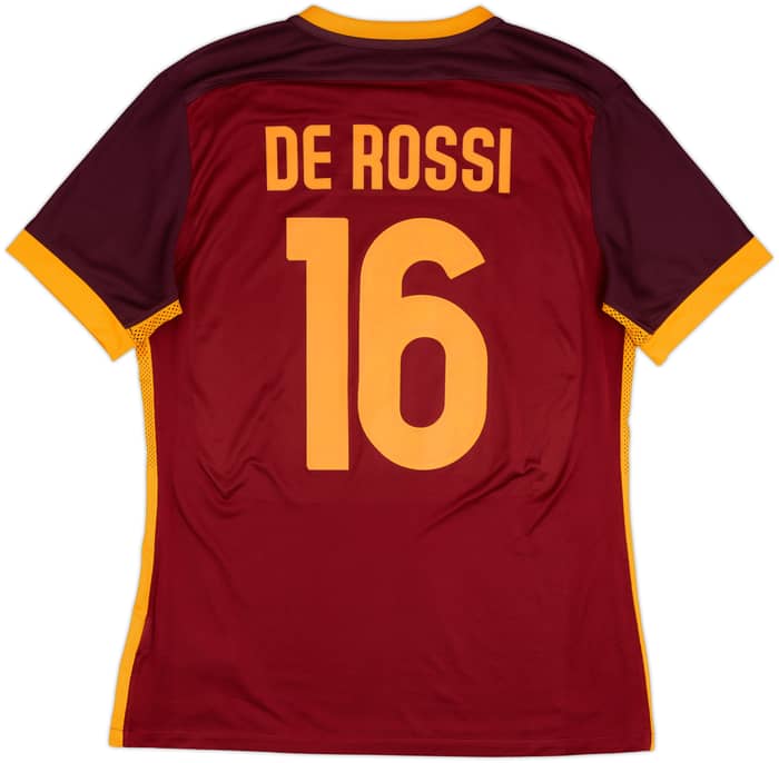2015-16 Roma Authentic Home Shirt De Rossi #16 - 8/10 - (L)