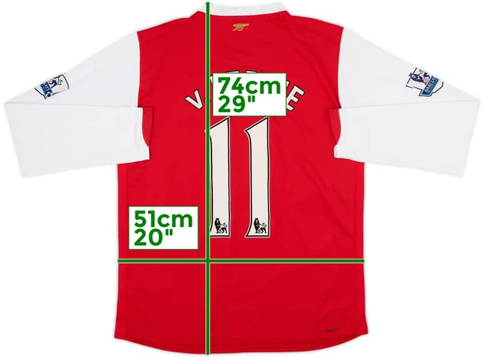 Camiseta de local del Arsenal 2006-08 L/S v.Persie #11 - 8/10 - (M)