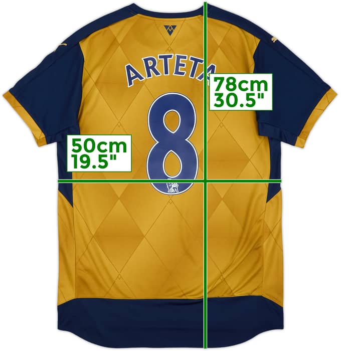 2015-16 Arsenal Away Shirt Arteta #8 - 8/10 - (M)