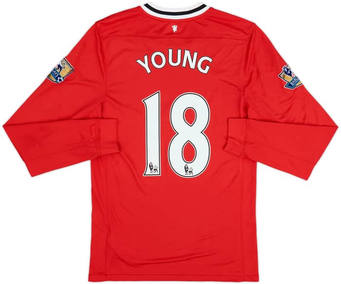 2011-12 Manchester United Home L/S Shirt Young #18 - 7/10 - (M)