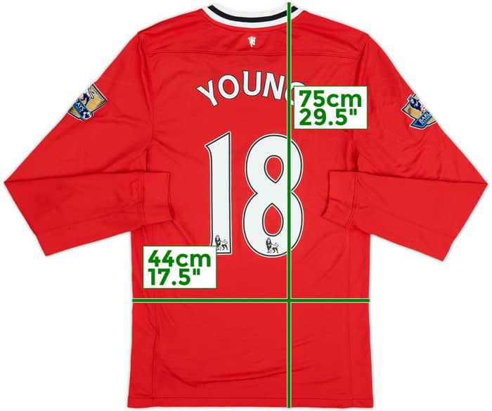 2011-12 Manchester United Home L/S Shirt Young #18 - 7/10 - (M)