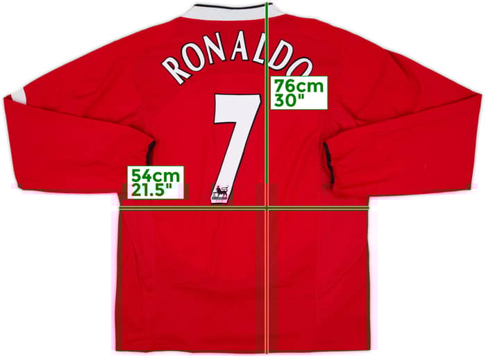 2004-06 Manchester United Home L/S Shirt Ronaldo #7 - 8/10 - (XXL)
