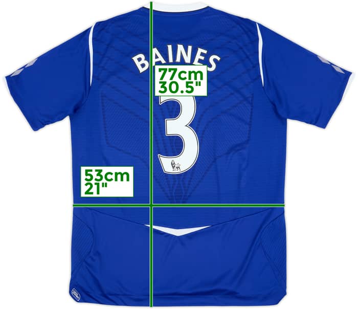 2008-09 Everton Home Shirt Baines #3 - 8/10 - (L)