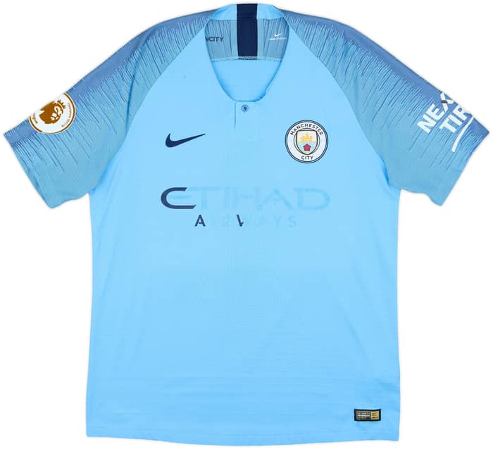2018-19 Manchester City Authentic Home Shirt Aguero #10 - 4/10 - (L)