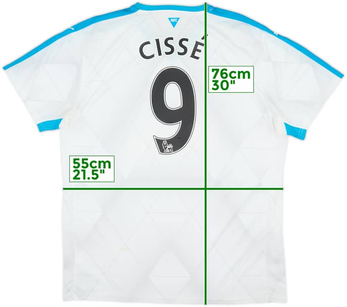 2015-16 Newcastle Away Shirt Cisse #9 - 9/10 - (XL)