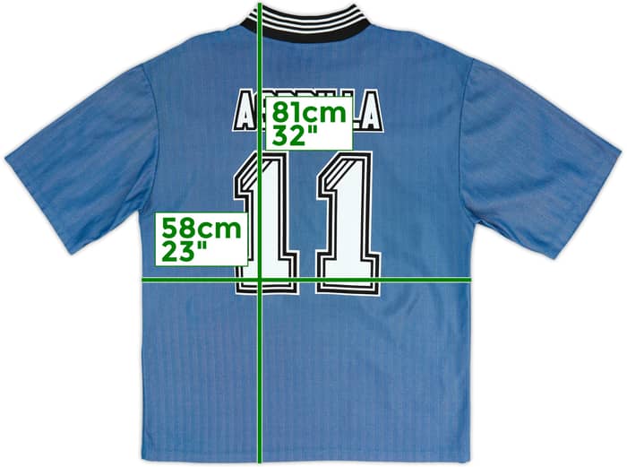 1996-97 Newcastle Away Shirt Asprilla #11 - 9/10 - (XL)