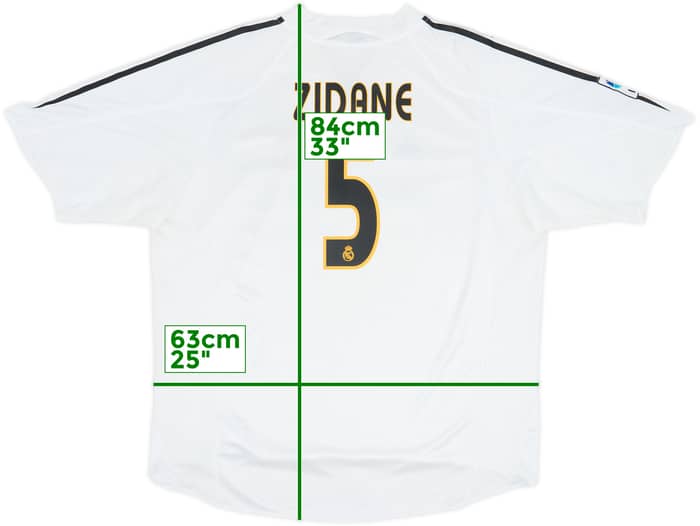 2004-05 Real Madrid Home Shirt Zidane #5 - 8/10 - (XXL)