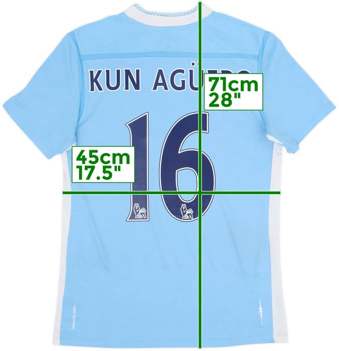 2011-12 Manchester City Home Shirt Kun Aguero #16 - 8/10 - (S)